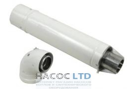 Труба коаксиальная с коленом (60/100) L800 для Buderus GB012