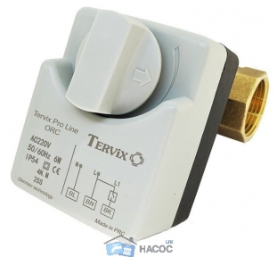 Tervix Pro Line ORC: двухходовой шаровой клапан с электроприводом (нормально закрытый) — монтаж в HVAC и водоснабжение