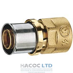 Проходной пресс фитинг с внутренней резьбой для труб GIACOTHERM, GIACOFLEX, никелированный, 20Х2 GIACOMINI 1/2