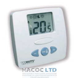 Электронный комнатный термостат с ЖК-дисплеем Watts WFHT-LCD (без внешнего датчика)