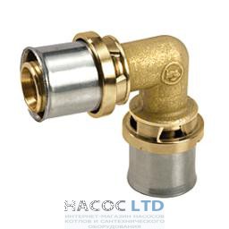 Коленчатый фитинг 90° для труб GIACOTHERM, GIACOFLEX, никелированный GIACOMINI 32Х3